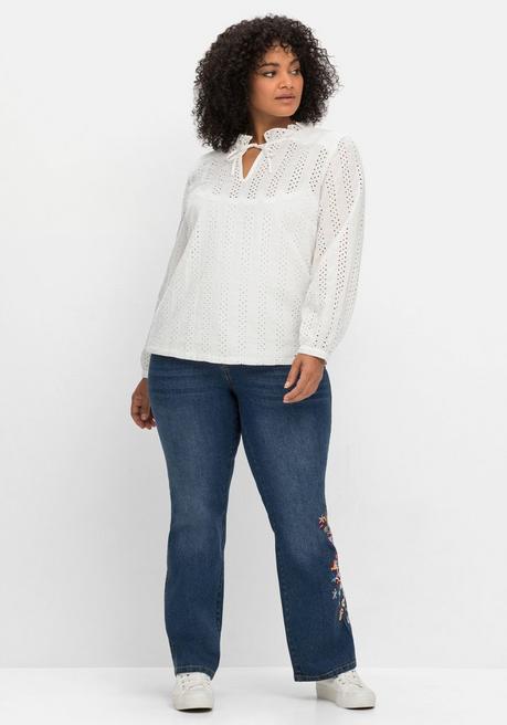 Sheego By Joe Browns Tunika Mit Lockstickerei - Weiß Sheego