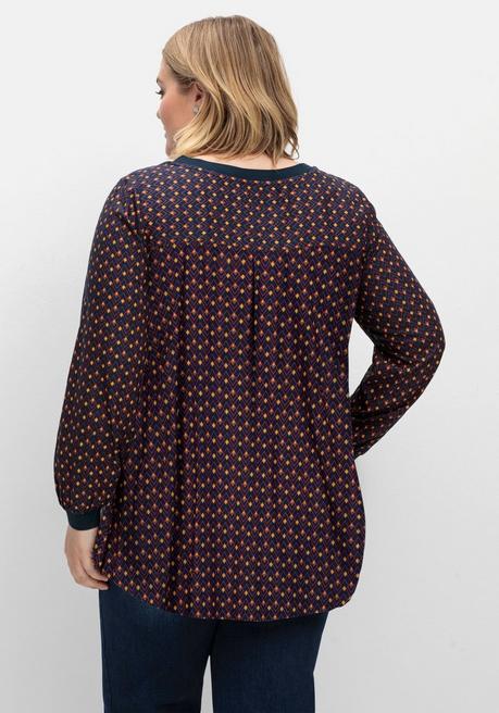 Sheego Tunika Mit Minimal-Alloverprint, Aus Twill - Beere Gemustert Sheego