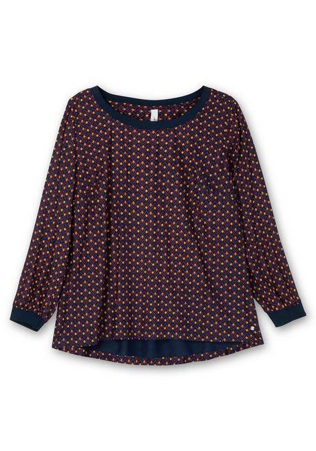 Sheego Tunika Mit Minimal-Alloverprint, Aus Twill - Beere Gemustert Sheego