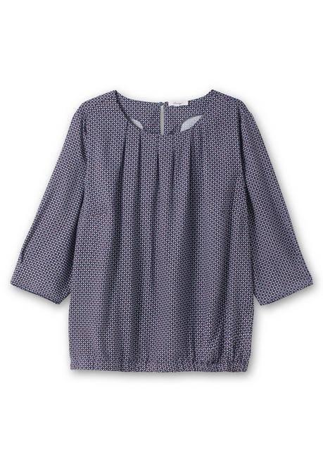 Sheego Tunika Mit Minimalprint Und Gummizugbund - Nachtblau Gemustert Sheego