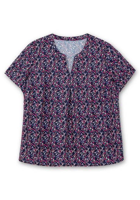 Sheego Tunika Mit Minimalprint Und Kurzen Ärmeln - Marine Gemustert Sheego