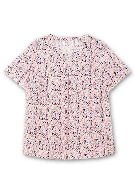 Sheego Tunika Mit Minimalprint Und Kurzen Ärmeln - Weiß Gemustert Sheego