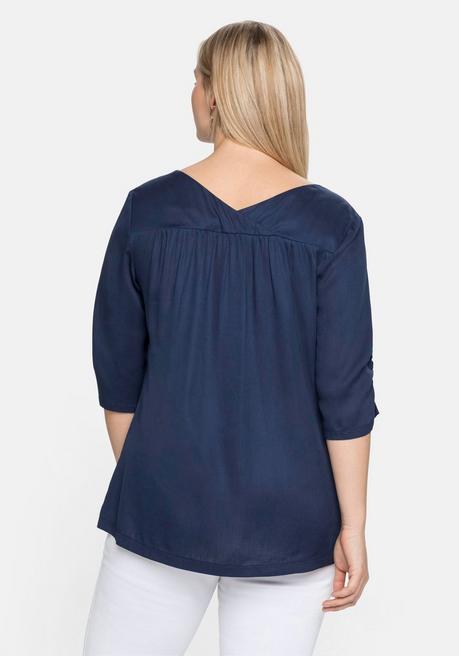 Sheego Tunika Mit Raffiniertem Ausschnitt Hinten - Marine Sheego