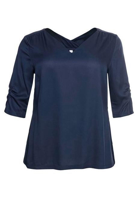 Sheego Tunika Mit Raffiniertem Ausschnitt Hinten - Marine Sheego