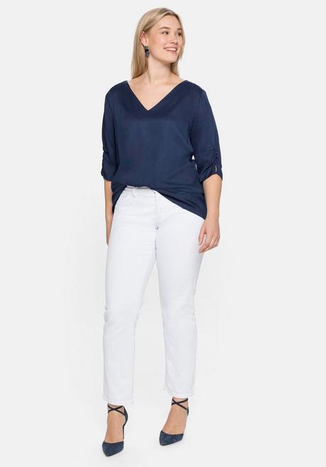 Sheego Tunika Mit Raffiniertem Ausschnitt Hinten - Marine Sheego