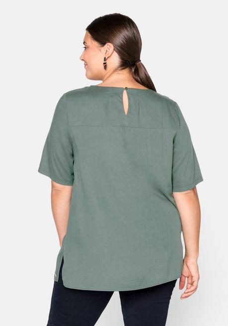 Sheego Tunika Mit Rundhalsausschnitt Und Rückenpasse - Salbeigrün Sheego