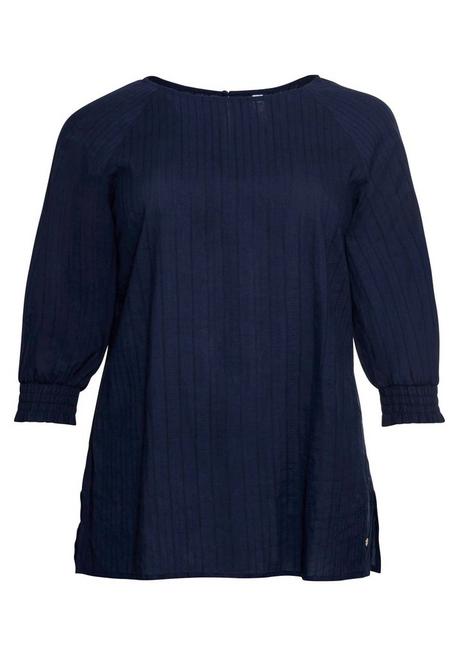 Sheego Tunika Mit U-Boot-Ausschnitt, In Strukturqualität - Marine Sheego