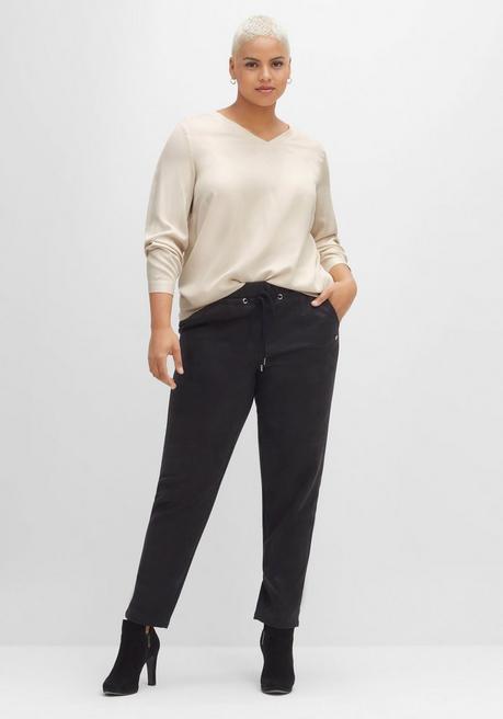 Sheego Tunika Mit V-Ausschnitt, Passe Und Kellerfalte - Ecru Sheego