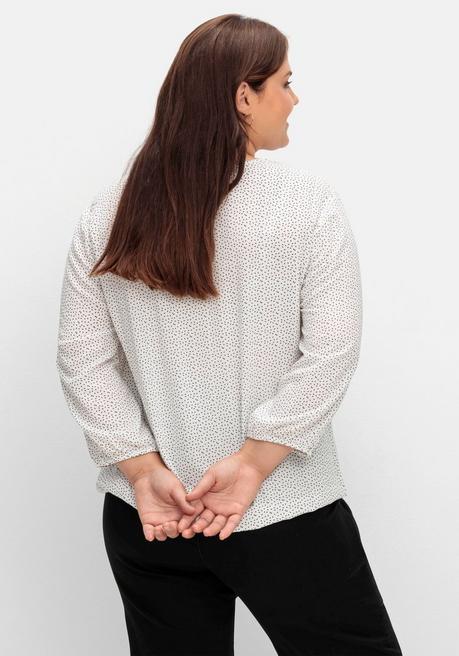 Sheego Tunika Mit V-Ausschnitt Und Alloverprint - Weiß Gemustert Sheego