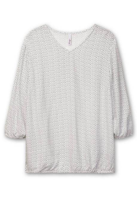 Sheego Tunika Mit V-Ausschnitt Und Alloverprint - Weiß Gemustert Sheego