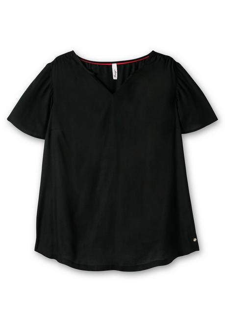 Sheego Tunika Mit Weitem Ärmel, In Leichter A-Linie - Schwarz Sheego