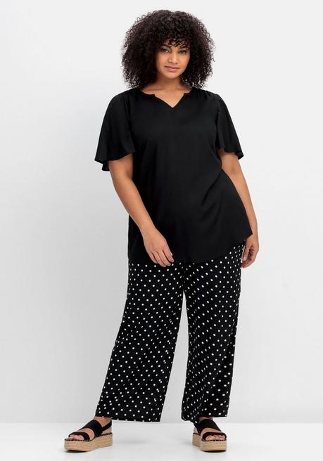 Sheego Tunika Mit Weitem Ärmel, In Leichter A-Linie - Schwarz Sheego