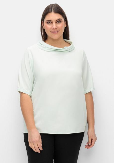 CREATION L PREMIUM Tunika mit weitem Stehkragen, leicht schimmernd - mint sheego