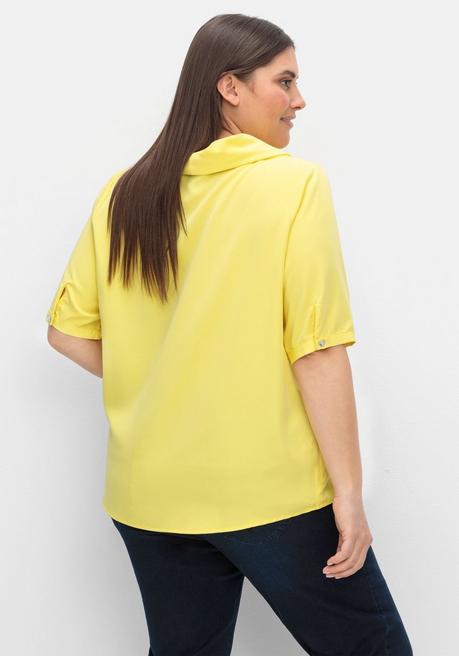 CREATION L PREMIUM Tunika Mit Weitem Stehkragen, Leicht Schimmernd - Zitronengelb Sheego