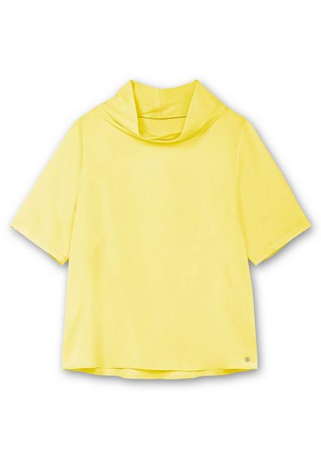 CREATION L PREMIUM Tunika Mit Weitem Stehkragen, Leicht Schimmernd - Zitronengelb Sheego