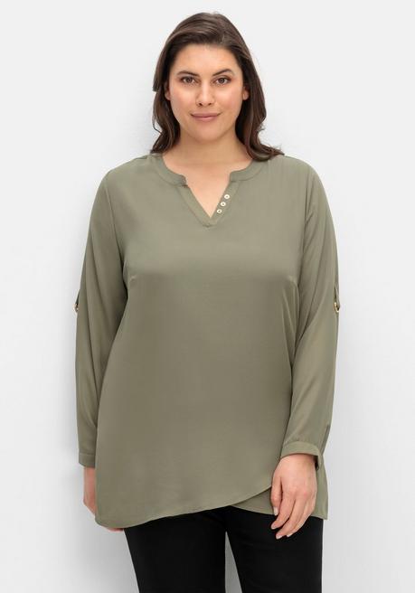 creation L Tunika mit Zierknöpfen und Krempelärmeln - khaki sheego