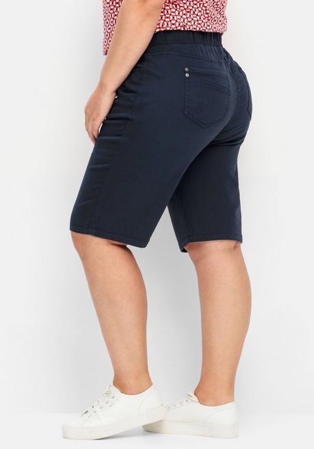 Sheego Twill-Bermudas In 5-Pocket-Form, Mit Gummizugbund - Nachtblau Sheego