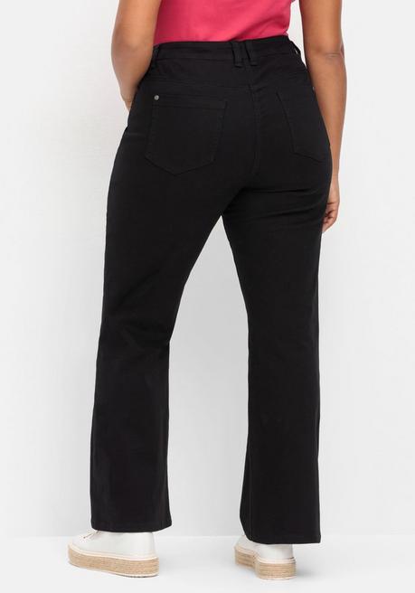 Sheego Twillhose In Bootcutform Mit Shaping-Einsatz - Schwarz Sheego