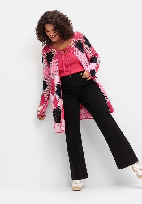 Sheego Twillhose In Bootcutform Mit Shaping-Einsatz - Schwarz Sheego