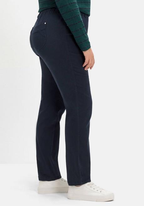 Sheego Twillhose Mit Schlupfbund, In Schmaler Beinform - Nachtblau Sheego