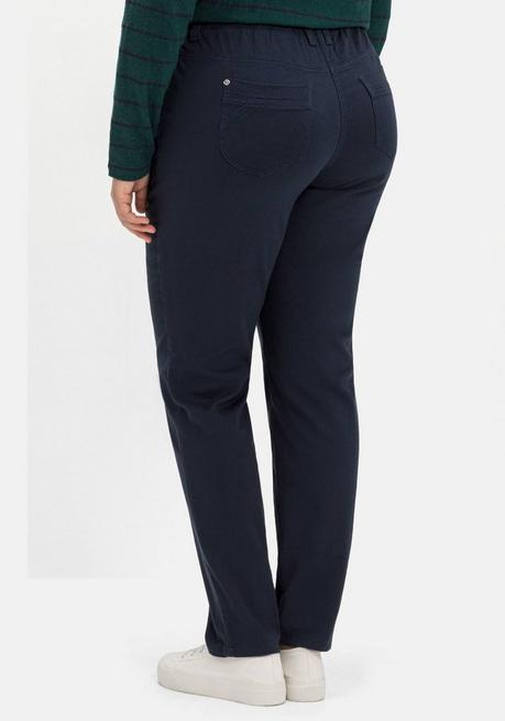 Sheego Twillhose Mit Schlupfbund, In Schmaler Beinform - Nachtblau Sheego