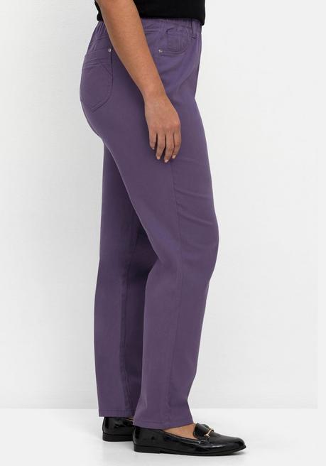 Sheego Twillhose Mit Schlupfbund, In Schmaler Beinform - Pflaume Sheego