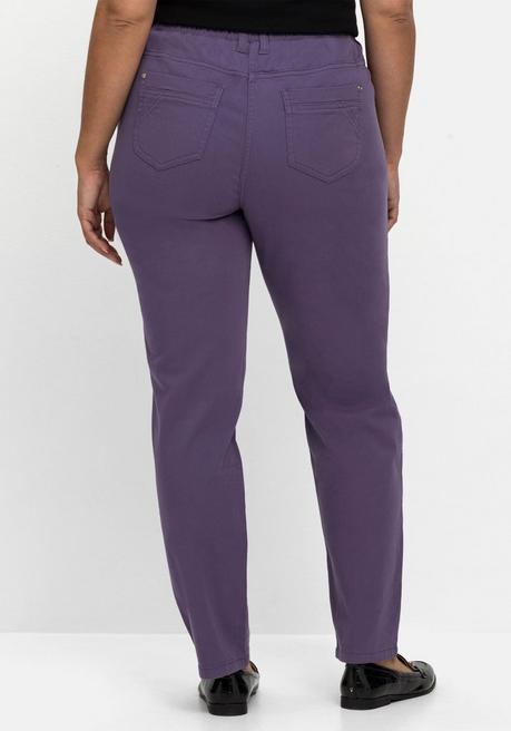 Sheego Twillhose Mit Schlupfbund, In Schmaler Beinform - Pflaume Sheego