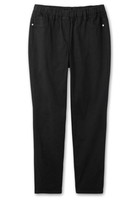 Sheego Twillhose Mit Schlupfbund, In Schmaler Beinform - Schwarz Sheego