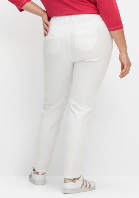 Sheego Twillhose Mit Schlupfbund, In Schmaler Beinform - Weiß Sheego