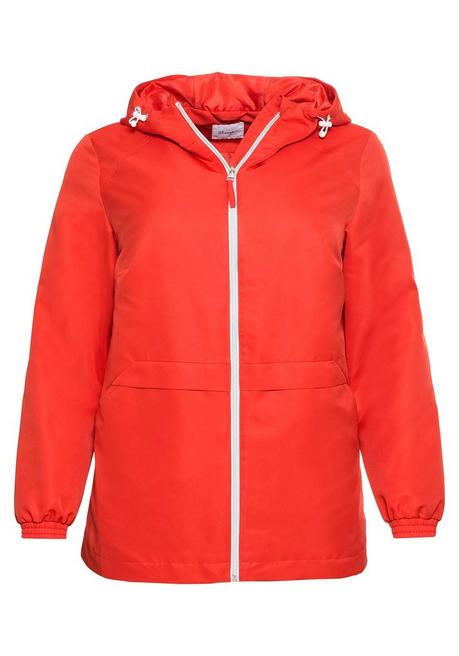 Sheego Übergangsjacke Aus Microfaser, Mit Kapuze - Feuerrot Sheego
