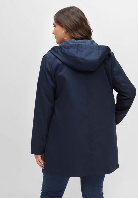 Sheego Übergangsjacke In A-Linie, Mit Kapuze Und Reißverschluss - Nachtblau Sheego