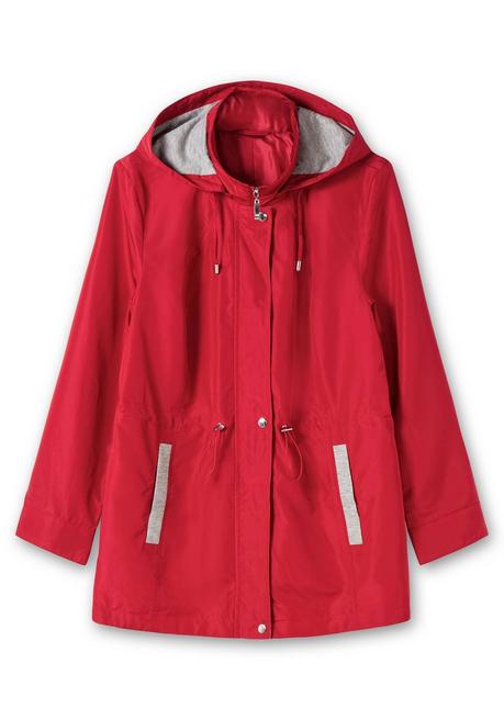 Sheego Übergangsjacke Mit Kapuze Und Kontrastdetails - Rot Sheego