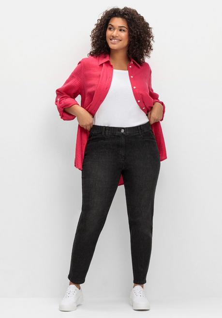 Sheego Ultraflexible Skinny Jeans Mit Gummibund - Black Denim Sheego