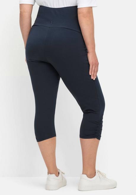 Sheego Umstands-Leggings In Caprilänge, Mit Überbauchbund - Tiefblau Sheego