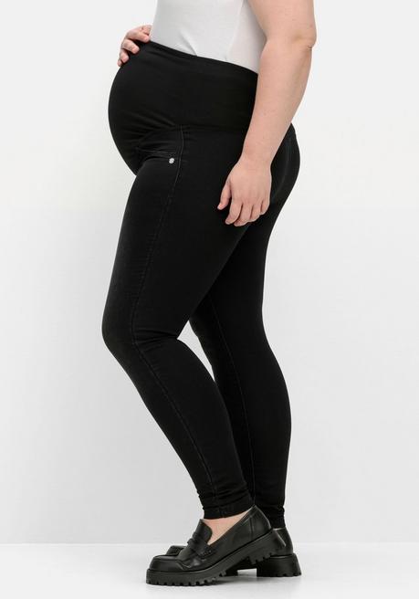 Sheego Umstands-Treggings Mit Überbauchbund - Black Denim Sheego