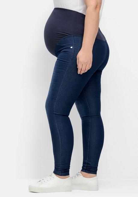 Sheego Umstands-Treggings Mit Überbauchbund - Dark Blue Denim Sheego
