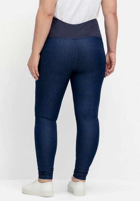 Sheego Umstands-Treggings Mit Überbauchbund - Dark Blue Denim Sheego