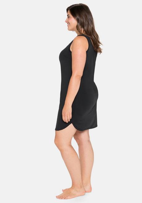 Sheego Unterkleid Mit Gerundetem Saum, Elastische Qualität - Schwarz Sheego
