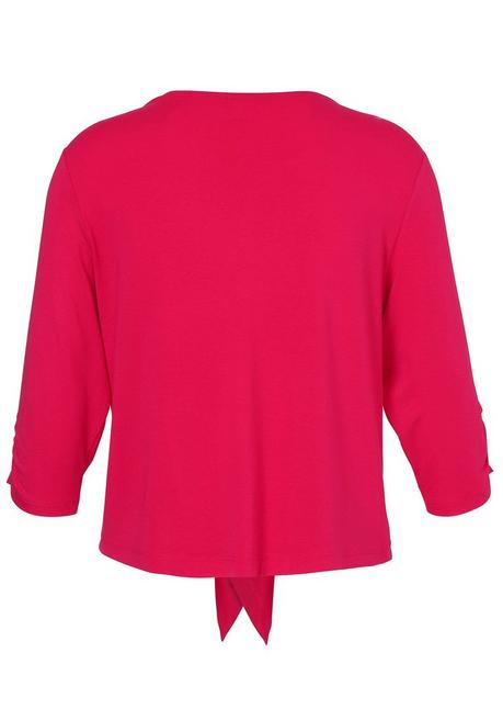 VIA APPIA DUE Verschlusslose Jacke Mit Gerafften 3/4-Ärmeln - Beere Sheego