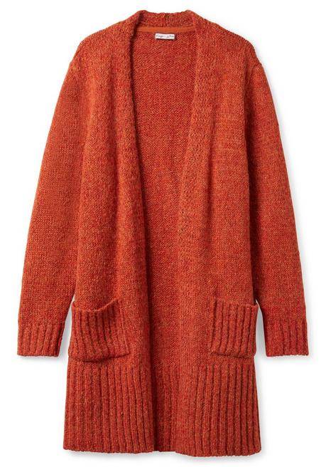 Sheego By Joe Browns Verschlusslose Longstrickjacke In Melierter Optik - Kupferfarben Sheego