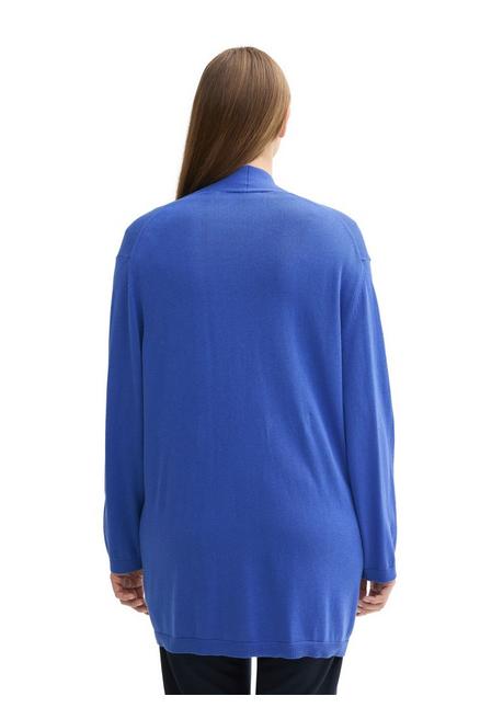 TOM TAILOR Plus Verschlusslose Strickjacke Mit Schalkragen - Mittelblau Sheego