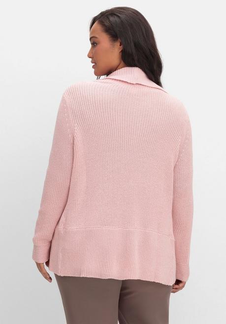 Sheego Verschlusslose Strickjacke Mit Schalkragen - Rosenquartz Sheego