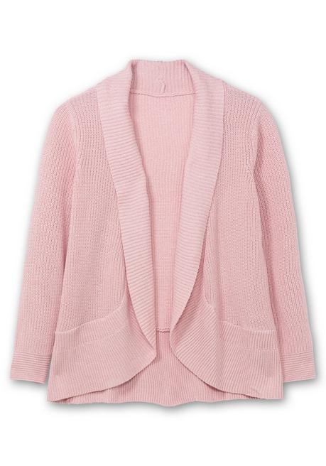 Sheego Verschlusslose Strickjacke Mit Schalkragen - Rosenquartz Sheego