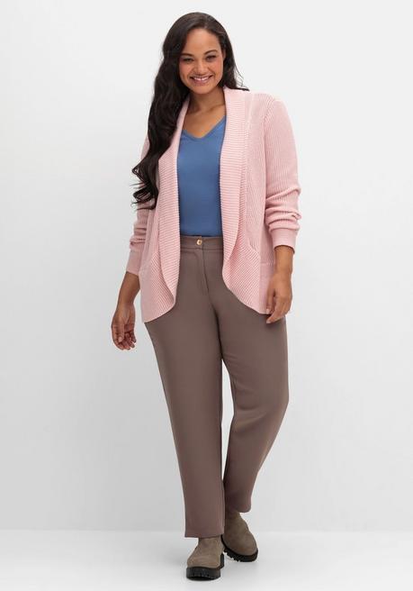 Sheego Verschlusslose Strickjacke Mit Schalkragen - Rosenquartz Sheego