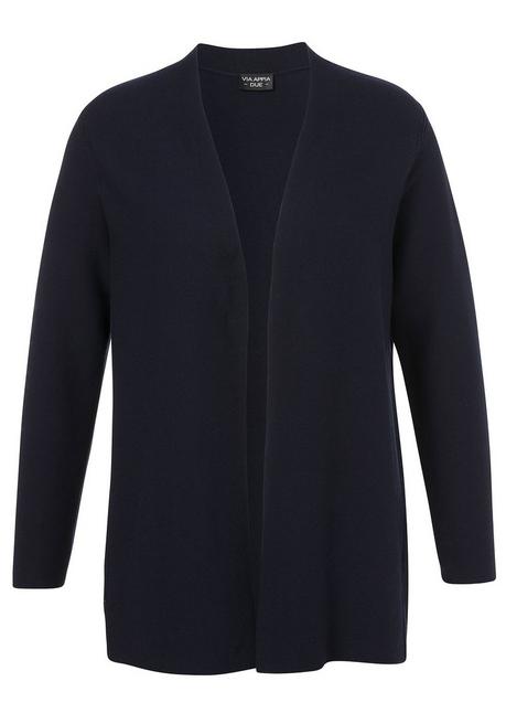 VIA APPIA DUE Verschlussloser Cardigan Im Linksstrickmuster - Dunkelblau Sheego