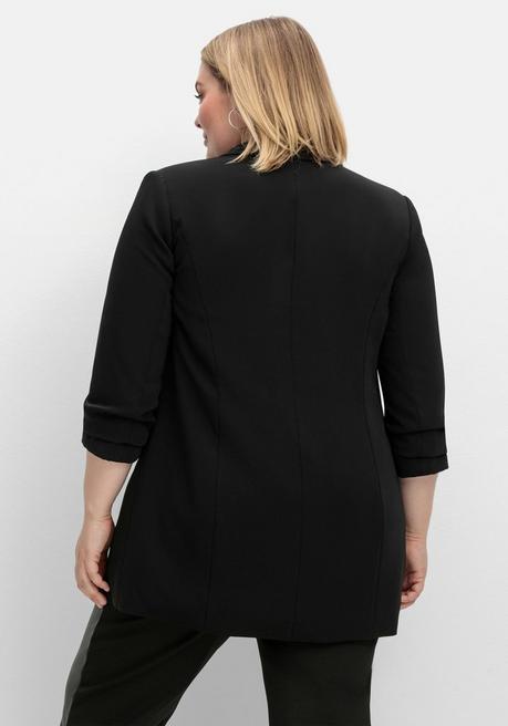 Sheego Verschlussloser Longblazer Mit 3/4-Arm, Gefüttert - Schwarz Sheego