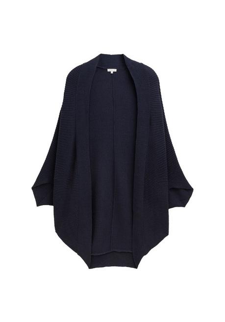 TOM TAILOR Plus Verschlussloses Strickcape In Zipfelform - Marine Sheego