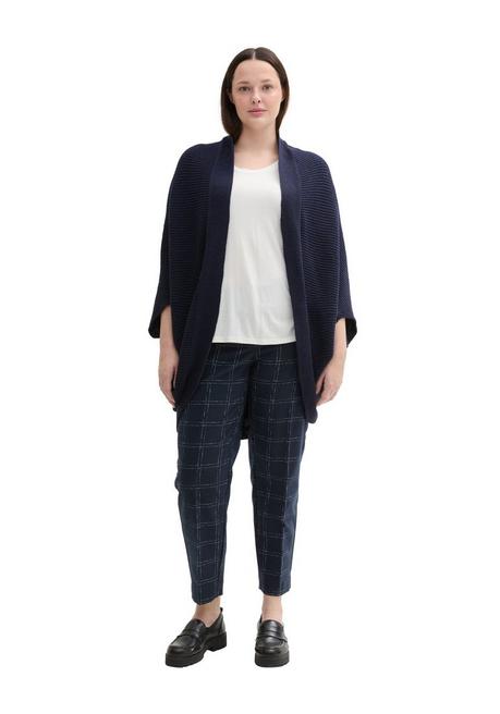 TOM TAILOR Plus Verschlussloses Strickcape In Zipfelform - Marine Sheego