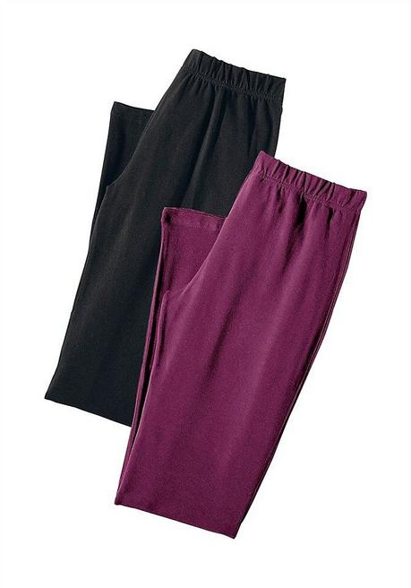 Vivance Active Caprihose - Schwarz+beere Sheego