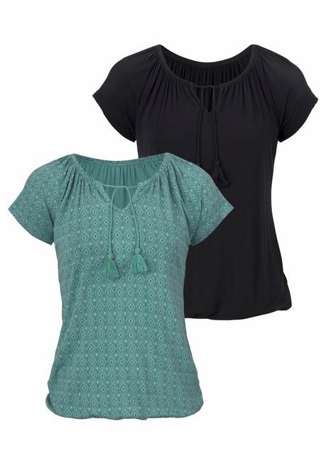 VIVANCE T-Shirt - Mint+blau Sheego